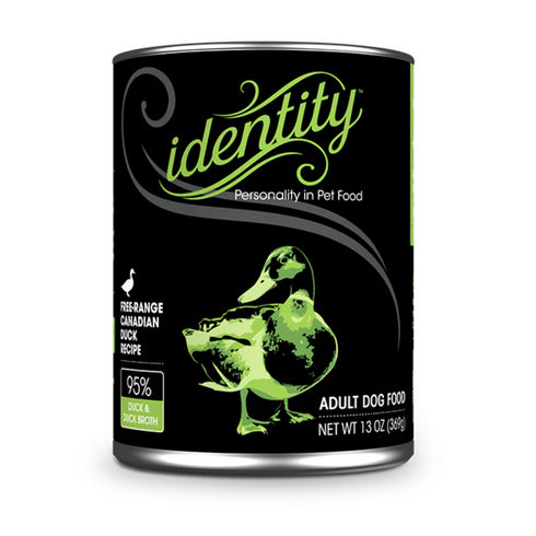 Identity 95% Free-Range Canadian Duck & Duck Broth Pate Wet Dog Food 13oz poudrefeed.com